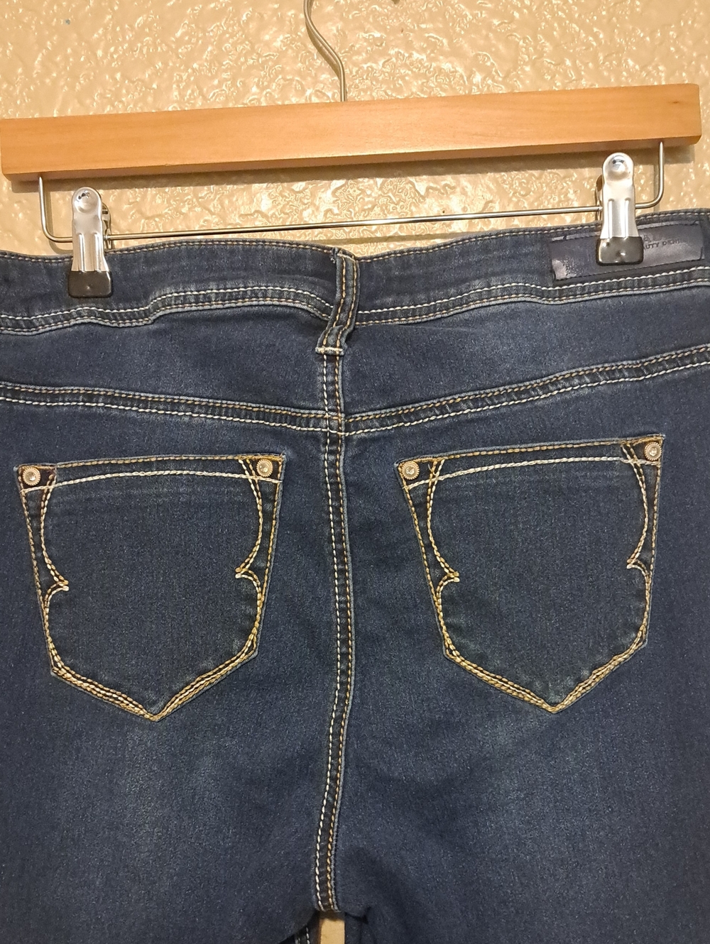 Hydraulic Dark Blue Ankle Jeans with Embroidered Cuffs. Emma Midrise Skinny. - Picture 4 of 14